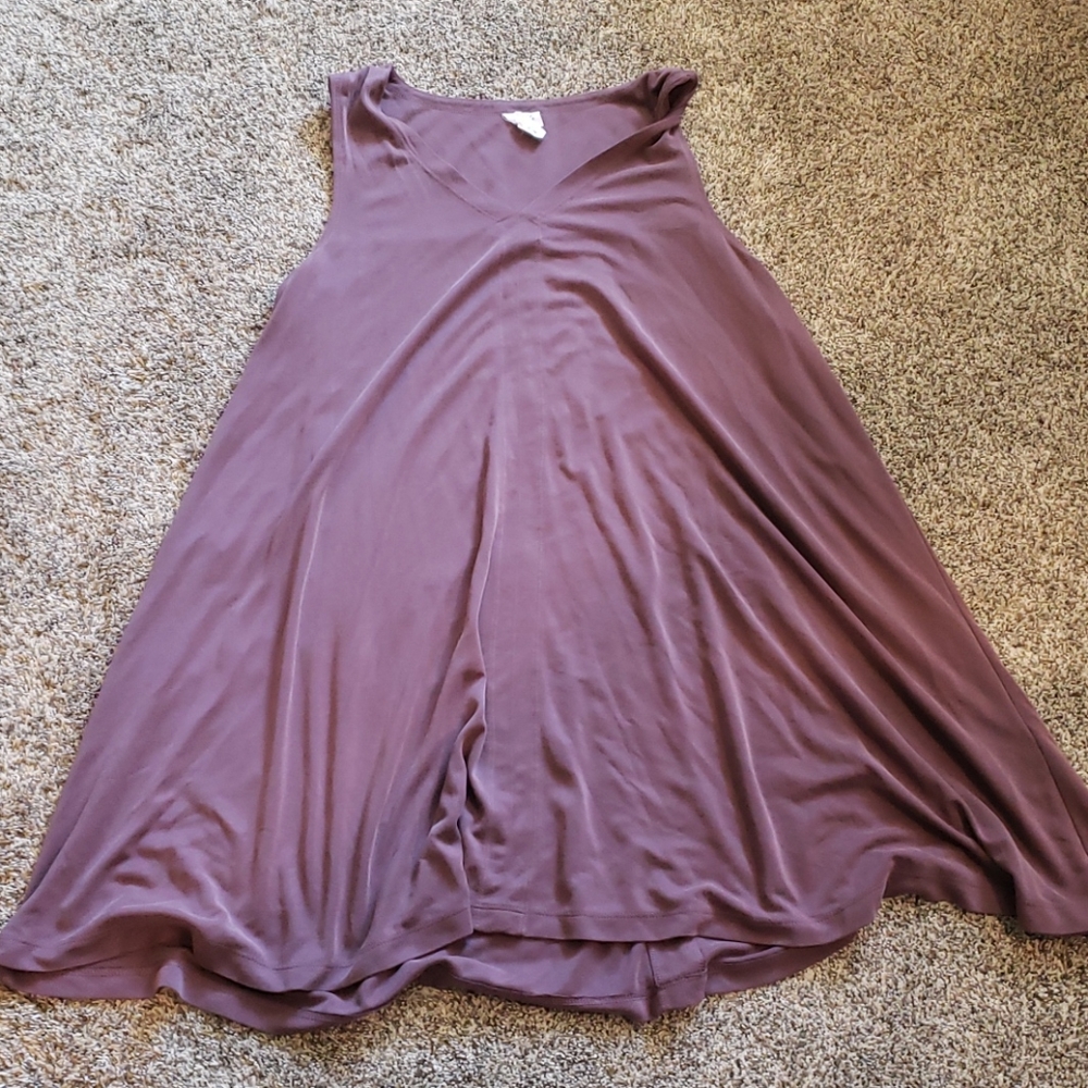Purple flowy summer dress.